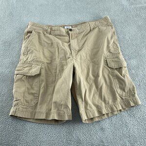 Izod Mens Khaki Cargo Shorts Size 38 100% Cotton Casual Wear 5647
